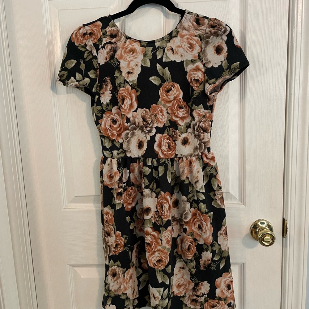 Soprano Orange and Pink Sundress Short Sleeve Mini
